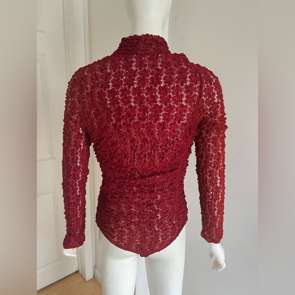Free People Intimately FP Day And Night Lace Thong Bodysuit Women Sz M Red NWOT - Picture 4 of 8